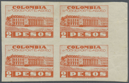 */** Kolumbien: 1943, Country Scenes Aimail Issue Part Set Of Eight Values In IMPERFORATE Blocks/4 Incl. - Colombie