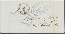 Br Kolumbien - Stempel: 1875 (July 15), Entire Letter Sent From Bucaramanga To New York With Two Blue O - Colombia