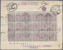 Br Leeward-Inseln: 1901, 1 D Qv Block Of 18 From Upper Right Corner With De La Rue Plate No. "1" And Tw - Leeward  Islands