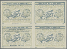 GA Liberia: Design "Rome" 1906 International Reply Coupon As Block Of Four 6 C. Liberia. This Block Of - Liberia