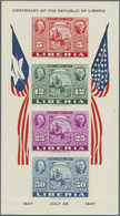 ** Liberia: 1947 CIPEX Souvenir Sheets Imperforated And Perforated, Mint Never Hinged, Fresh And Fine. - Liberia