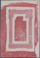 (*) Madagaskar: 1936/40, General Gallieni, Single Die Proof In Red, Coloured Centre/margin And Blank Val - Sonstige & Ohne Zuordnung