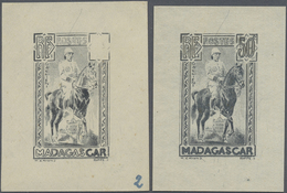 (*) Madagaskar: 1936/40, General Gallieni, Group Of Four Single Die Proofs Of Similar But Not Realised D - Andere & Zonder Classificatie