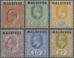 * Malediven: 1906 First Issue Complete Set Of Six, Mint Lightly Hinged, Fresh And Fine. (SG £300) - Maldives (1965-...)