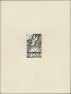 (*) Marokko: 1945, 50fr. Airmail, Non Adopted Design, Imperf. Proof In Black, Presented On Cardboard Siz - Morocco (1956-...)