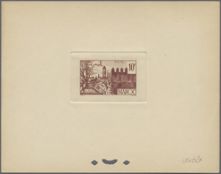 (*) Marokko: 1947/1948, 10fr. Fes, Group Of Seven Epreuve In Differing Colours (partly Some Striated Ton - Marocco (1956-...)