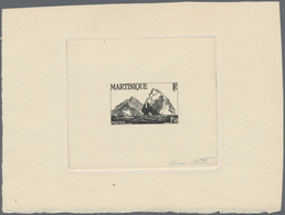 (*) Martinique: 1947, 2 Fr. "Epreuve De Artiste" Single Die Proof Black Instead Of Violet With Handwritt - Autres & Non Classés