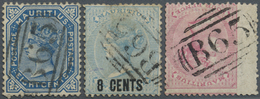 O Mauritius: 1863/1879. A Small Selection Of "USED IN RODRIGUES" Including SG 62,4d Rose, SG 85, 8c On - Maurice (...-1967)