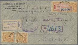 Br Mexiko: 1903 Registered Cover From Chihuahua To Baroda, British INDIA Via El Paso, New York, Brindis - Mexiko