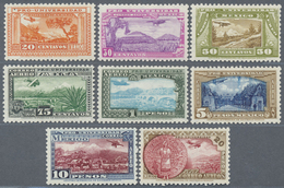 * Mexiko: 1934, Airmails 20c. To 20p., Set Of Eight Values, Fresh Colours, Well Perforated, Mint O.g. - Mexique