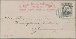 GA Mexiko - Ganzsachen: 1879 Formular Stationery Card Pinkish-carmine On Buff Bearing A Stamp Benito Ju - Mexiko