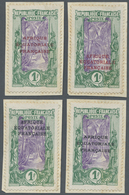 Brfst Mittelkongo: 1924, 25 C. Green/purple With Overprint, Four Different Overprint Types. Two In Red And - Other & Unclassified