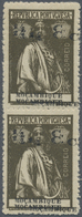 ** Mocambique: 1914/1926, 1/2 C Ceres, Vertical Pair Mnh With Triple Black Imprint Of Value And Country - Mozambique