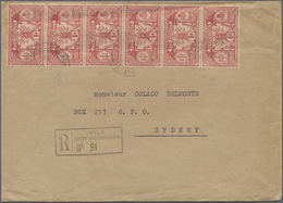 Br Neue Hebriden: 1924. Registered Envelope To Australia Bearing New Hebrides SG 36, 1 D Scarlet (15) T - Sonstige & Ohne Zuordnung