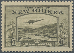 ** Neuguinea: 1939, Bulolo Goldfields Airmail Issue £1 Olive-green, Mint Never Hinged But Little Gum To - Papua Nuova Guinea