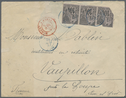 Br Neukaledonien: 1887. Envelope (flap Partly Missing) Addressed To France Bearing French General Colon - Other & Unclassified