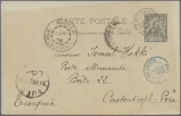 GA Neukaledonien: 1903. New Caledonia Postal Stationery Card 10c Black/grey (toning) Cancelled By Nelle - Other & Unclassified