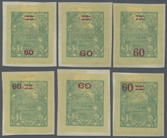 (*) Neukaledonien: 1924, 60 C. On 75 C. Lightblue-green With Overprint, Six Different Overprint Types In - Other & Unclassified