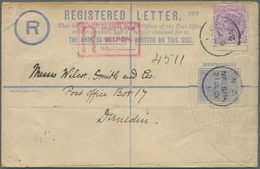 GA Neuseeland - Ganzsachen: 1901 (21.10.), Registered Letter QV 3d. Ultramarine (size G) Uprated With Q - Ganzsachen