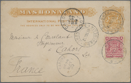 GA Nord-Rhodesien: 1899. Mashoaland Postal Stationery Card 'three Halfpence' Bistre (fox Spots) Upgrade - Rhodésie Du Nord (...-1963)