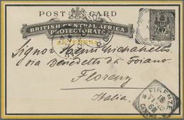 GA Nyassaland: 1895, 2 D Black Postal Stationery Card "EXTERNAL" With Squared Circle Dater BLANTYRE B.C - Nyassaland