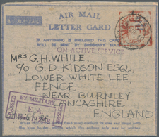 GA Ostafrikanische Gemeinschaft: 1943, Three Air Mail Letter Cards With Red Value Tablet Of Metermark ' - Africa Orientale Britannica