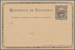 GA Panama - Ganzsachen: 1904, 2 Ct Black Colombia Postal Stationery Card With Red-violet Double-line Ov - Panama