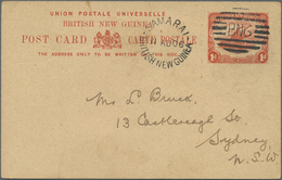 GA Papua: 1906 (11.8.), Stat. Postcard Lakatoi 1d. Red Used With Barred 'BNG' Cancel And 'SAMARAI/BRITI - Papua-Neuguinea