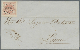 Br Peru: 1859, 1 Peseta, White Ground, Fresh Colour And Large Margins All Around, Tied By Postmark "PAS - Peru