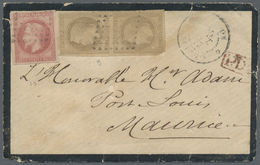 Br Reunion: 1873, French Colonies Napoleon 80 C (good/wide Margins, Minor Crinkle) And A Pair Of 30 C ( - Brieven En Documenten