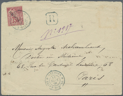 Br Reunion: 1891, 75 C. Red, 'Allegorie" Overprinted "REUNION" On Front Of A Registered Cover, Extraord - Briefe U. Dokumente