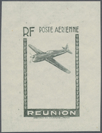 (*) Reunion: 1942, Airmails, Group Of Three Single Stage Proofs Showing Exclusively Frame And Plane, In - Storia Postale