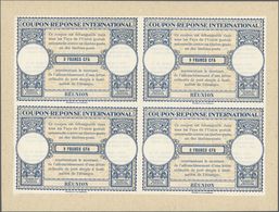 GA Reunion: 1947, Reply Coupon 9fr. CFA, Not Issued, Block Of Four. Ex UPU, Unique. ÷ 1947. C.R.I. 9fr - Lettres & Documents