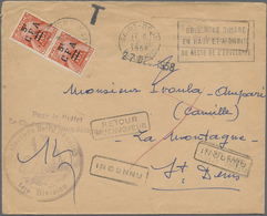 Br Reunion - Portomarken: 1958. Unstamped Official Mail Envelope Addressed To La Montagne, Reunion Canc - Strafport