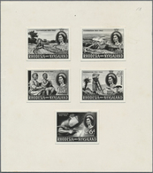(*) Rhodesien Und Nyassaland: 1963, Not Issued: Federation 1953-1963, Set Of 5 Monochromed Photoessays O - Rhodesien & Nyasaland (1954-1963)