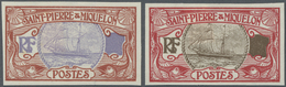 (*) St. Pierre Und Miquelon: 1909, Sailing Ship, Two Color Proofs, Without Declaration Of Value In The C - Altri & Non Classificati