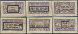 Brfst St. Pierre Und Miquelon: 1924, VINGT-CINQ-CENTIMES On 2 F. Violet/brown Sailing Ship With Overprint, - Autres & Non Classés