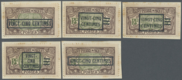 Brfst St. Pierre Und Miquelon: 1924, VINGT-CINQ-CENTIMES On 5 F. Brown/olive Sailing Ship With Overprint, - Other & Unclassified