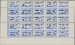 ** St. Pierre Und Miquelon: 1941, FRANCE LIBRE / F.N.F.L. Overprints, 90c. Ultramarine, Pane Of 25 Stam - Andere & Zonder Classificatie