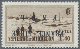 * St. Pierre Und Miquelon: 1941, France Libre Overprints, 1.40fr. Brown With Inverted Surcharge, Mint - Altri & Non Classificati