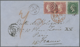 Br St. Vincent: 1861/62, QV 1d Rose-red (pair) And 6d Deep Green Tied "A-10" To Letter-sheet With "ST. - St.Vincent (1979-...)