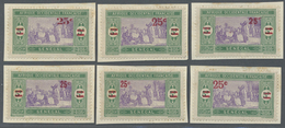 Brfst Senegal: 1922, 25 C. On 5 F. Green/violet Marketplace With Overprint, Six Different Overprint Types - Senegal (1960-...)