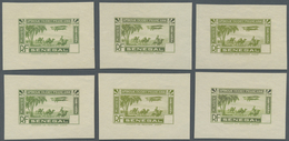 (*) Senegal: 1935, Airmails, Design "Plane And Camel", Group Of Six Single Die Proofs In Different Shade - Sénégal (1960-...)