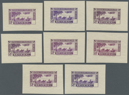 (*) Senegal: 1935, Airmails, Design "Plane And Camel", Group Of Eight Single Die Proofs In Different Sha - Sénégal (1960-...)