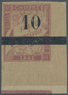 * Senegal - Portomarken: 1903, 10 (C) On 1 Fr. Rose On Brownish, Mint LH, VF. (Yvert No. 3 600,- €) - Timbres-taxe