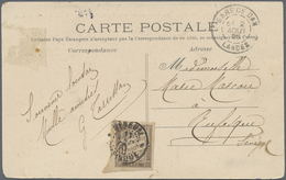 Br Senegal - Portomarken: 1905. Picture Post Card With Stains Of The 'Bains Satins, Dax' Bearing France - Postage Due