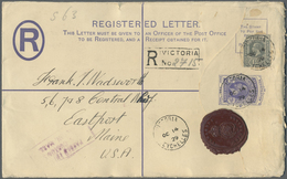 GA Seychellen: 1929, Registration Envelope KGV 20 C. Uprated 12 C. Tied "VICTORIA OC 14 29" To Eastport - Seychellen (...-1976)