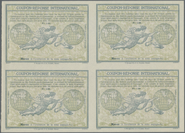 GA Spanisch-Marokko: Design "Madrid" 1920 International Reply Coupon As Block Of Four Fr. 1,30 Maroc (á - Spanisch-Marokko