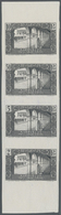 (*) Spanisch-Marokko: 1938: Telegraphs, Imperforated Proof In Different Color, Strip Of Four, 10, 50, 5 - Spanisch-Marokko