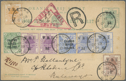 GA Oranjefreistaat: 1901. Registered Orange Free State Postal Stationery Card 'V.R.I. ½d Surcharge Upgr - Stato Libero Dell'Orange (1868-1909)